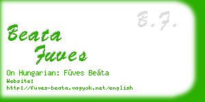 beata fuves business card